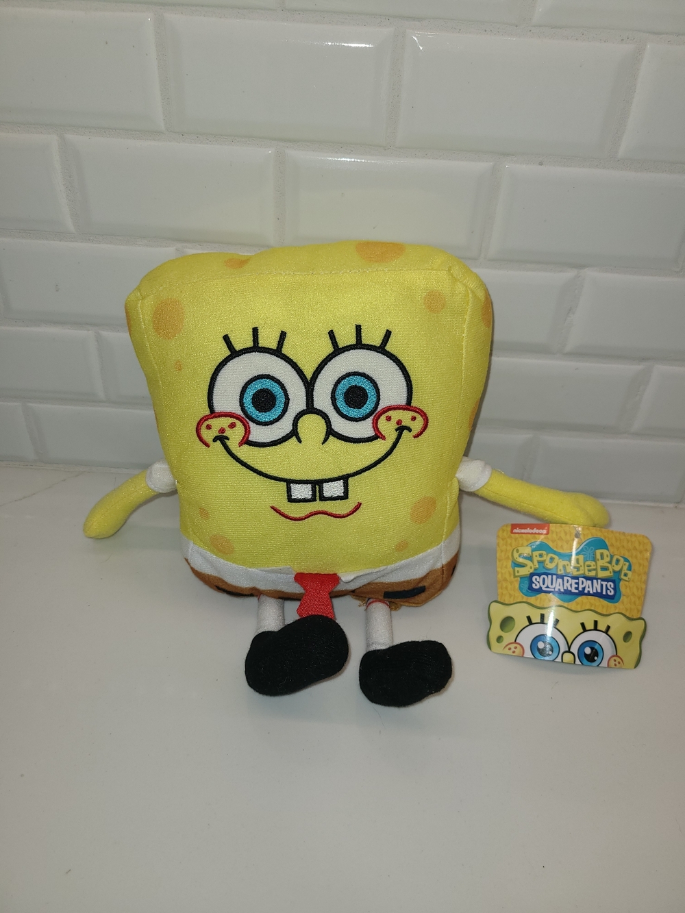 SpongeBob Squarepants Plush - Bright Yellow with Blue Eyes and Red Tie - 6"